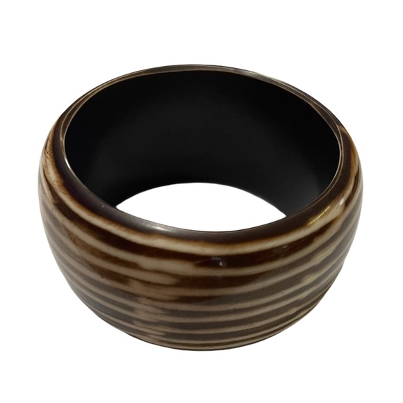 Vintage Chunky Earthtone Bakelite Bangle - Picture 6 of 6